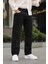 Erkek Jeans Bol Paça Siyah Baggy Kot Pantolon 2