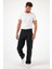 Erkek Jeans Bol Paça Siyah Baggy Kot Pantolon 5