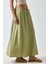 Kadın Yüksek Bel Dokulu Uzun Etek Zeytin Yeşili 7
