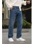 Erkek Jeans Bol Paça Mavi Baggy Kot Pantolon 1