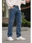 Erkek Jeans Bol Paça Mavi Baggy Kot Pantolon 2