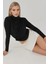 Kadın Şık Giyilebilir Uzun Kollu Örgü Üst Black 7