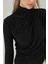 Kadın Şık Giyilebilir Uzun Kollu Örgü Üst Black 9