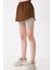 Kadın BDART Butonlu Kapüşonlu Rahat Kesim Crop Hoodie Brown 7