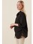 Kadın BDART Düğmeli Oversize Poplin Gömlek Siyah 4