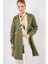 Kadın BDART Esnek Düğmeli Trençkot Haki Yeşil 7