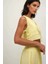 Kadın Beli Lastikli Etek-Yandan Bağlama Detaylı Bluz Müslin Takım Yellow 7