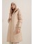 Kadın BDART Kapüşonlu Oversize Uzun Şişme Mont Kunduz Kahverengisi 9