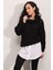Kadın BDART Butonlu Kapüşonlu Rahat Kesim Crop Hoodie Beyaz 7