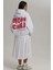 Kadın Oversize Baskılı Kapüşonlu Sweatshirt White 11