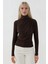 Kadın Şık Giyilebilir Uzun Kollu Örgü Üst Mocha Kahvesi 7