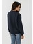 Kadın Baskılı Yuvarlak Yaka Uzun Kollu Sweatshirt Lacivert 7