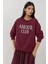 Kadın Baskılı Yuvarlak Yaka Rahat Kesim Sweatshirt Red 6