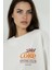 Kadın Baskılı Yuvarlak Yaka Sweatshirt White 9
