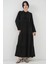 Kadın BDART Fiyonk Detaylı Viskoz Maxi Elbise Siyah 7