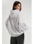 Kadın Oversize Baskılı Kapüşonlu Sweatshirt Gri 11