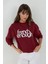 Kadın Baskılı Yuvarlak Yaka Uzun Kollu Sweatshirt Red 6