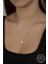 Crystal Taşlı Top Zincir Oval 925 Ayar Gümüş Kolye 1