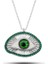 Zirkon Taşlı Zümrüt Göz Koruyucu 925 Ayar Gümüş Kadın Kolye 1
