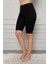 Penye Likralı Diz Üstü Tayt Siyah 4