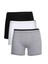 Erkek Penye 3'lü Boxer Siyah-Beyaz-Gri 1
