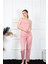 Kadın Ip Askılı Somon Pijama Takım 1