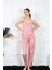 Kadın Ip Askılı Somon Pijama Takım 3