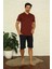 Erkek Bordo V Yaka 3'lü Pijama Takım 2