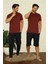 Erkek Bordo 3'lü Pijama Takım Bordo 5