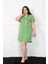 Büyük Beden Penye Düğmeli Yeşil Tunik Gecelik 1