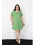 Büyük Beden Penye Düğmeli Yeşil Tunik Gecelik 3