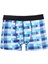 Erkek Penye Likralı Desenli Boxer Mavi 1