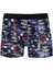 Erkek Penye Likralı Desenli Boxer Lacivert 1