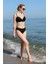Kadın Içi Boş Fiyonklu Kaplı Siyah Alt Üst Bikini Takım 1