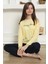Kız Çocuk Penye Pijama Takım Sarı 7