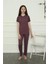 Kız Çocuk Penye Pijama Takım Mürdüm 2