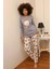Kadın Penye Uzun Kol Pijama Takım Gri 2