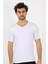 Erkek Likralı V Yaka Beyaz T-Shirt 5