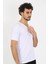 Erkek Likralı V Yaka Beyaz T-Shirt 6