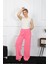 Kadın Bol Paça Penye Pembe Alt Üst Takım 1