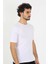 Erkek Sıfır Yaka Likralı Beyaz T-Shirt 3