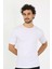 Erkek Sıfır Yaka Likralı Beyaz T-Shirt 4