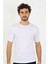 Erkek Sıfır Yaka Likralı Beyaz T-Shirt 5