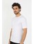 Erkek Sıfır Yaka Likralı Beyaz T-Shirt 6
