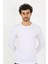 Erkek Sıfır Yaka Uzun Kol Beyaz Fanila 1