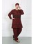 Büyük Beden Tesettür Mayo Bordo 1