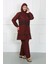 Büyük Beden Tesettür Mayo Bordo 2