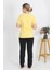 Kadın Kısa Kol Pamuk Penye Pijama Takım Sarı 4