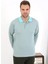 Erkek Polo Yaka Uzun Kol Penye Pijama Takımı Su Yeşili 2