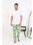 Erkek Ekoseli Desen Penye Tek Alt Pijama Yeşil 3